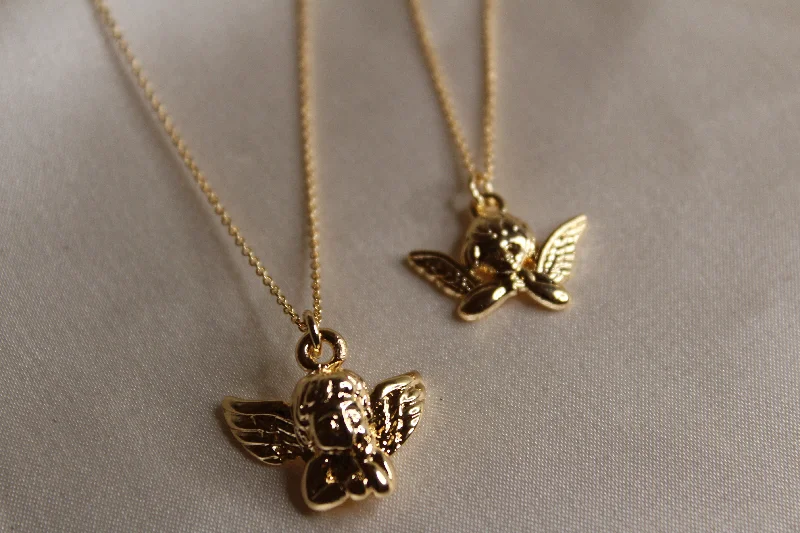 women's necklaces with dainty gold chain -Angel Face