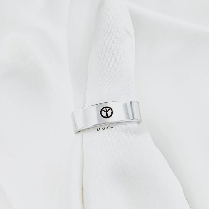 women's rings with geometric design -Peace Sign Ring