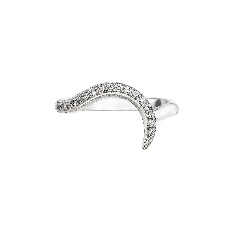 women's engagement rings with double band -Entwined50 Eternity Ring - 18ct White Gold & 0.35ct Diamond