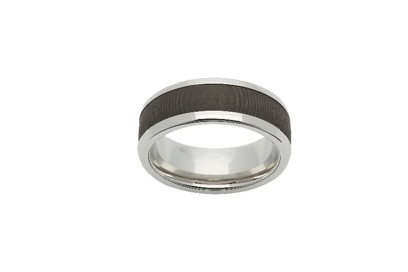 women's rings with luxury diamonds -Unique & Co Carbon Fibre Steel Ring