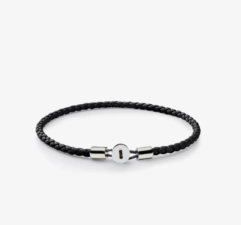 women's bracelets with celestial motifs -Gordon Leather Bracelet | Silver