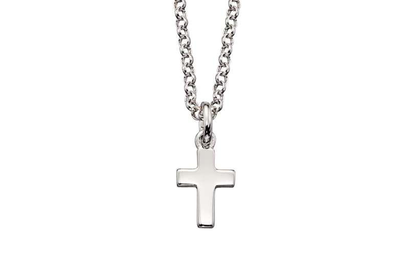 women's necklaces with modern chain -Little Star Kaia Plain Small Cross Pendant and Chain