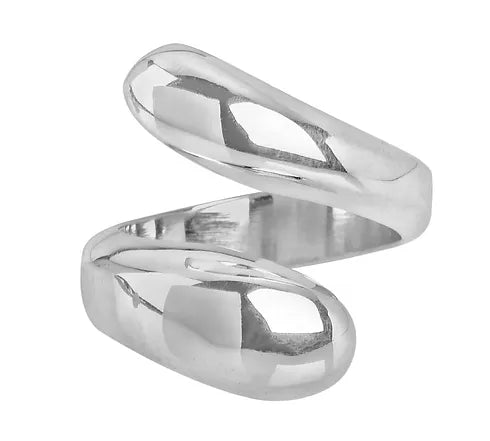 women's rings with vintage halo -Sterling Silver Overlap Ring