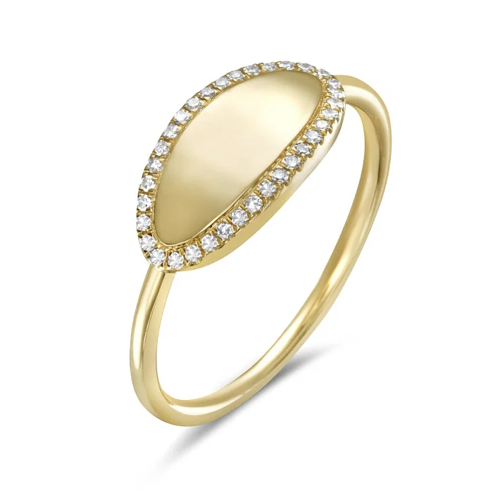 women's rings with sparkling band -Bassali Alma 14k Yellow Gold Ring RG14857D