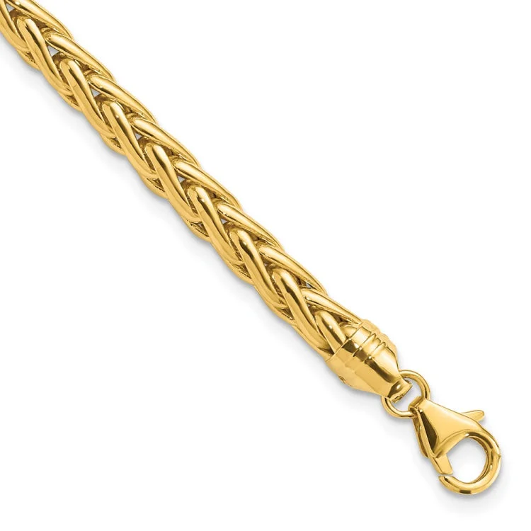 women's bracelets with statement look -14k Polished 8.5in Wheat Chain Bracelet