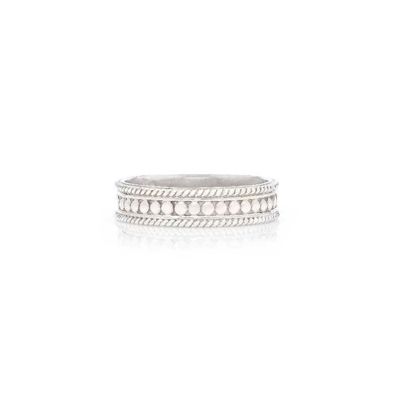 women's rings with minimalist style -Anna Beck Classic Silver Stacking Dot Ring