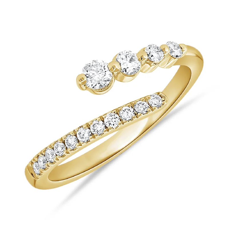 women's engagement rings with matching wedding band -Timeless Diamond Wrap Ring in 14K Gold