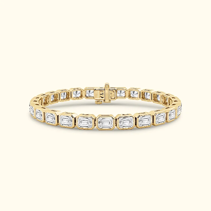 women's bracelets with charm design -Bezel Set 5.00ct Emerald Cut Bracelet