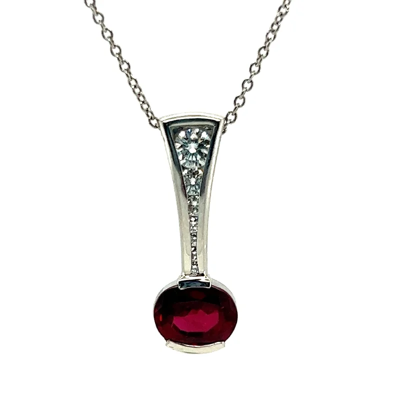 women's necklaces with dainty gold chain -1.78CT RUBY & DIAMOND CUSTOM PENDANT