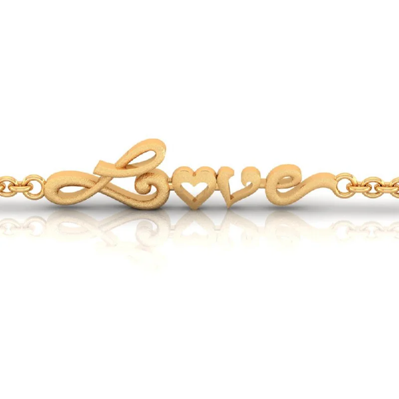 women's bracelets with diamond clusters -22k Love Word Chain Bracelet