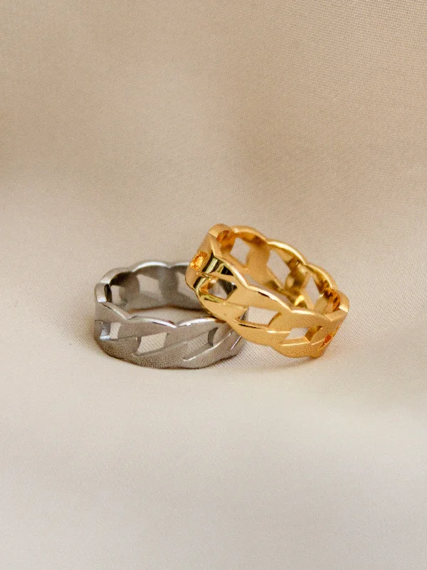 women's rings with colored diamonds -Riley Chain Ring