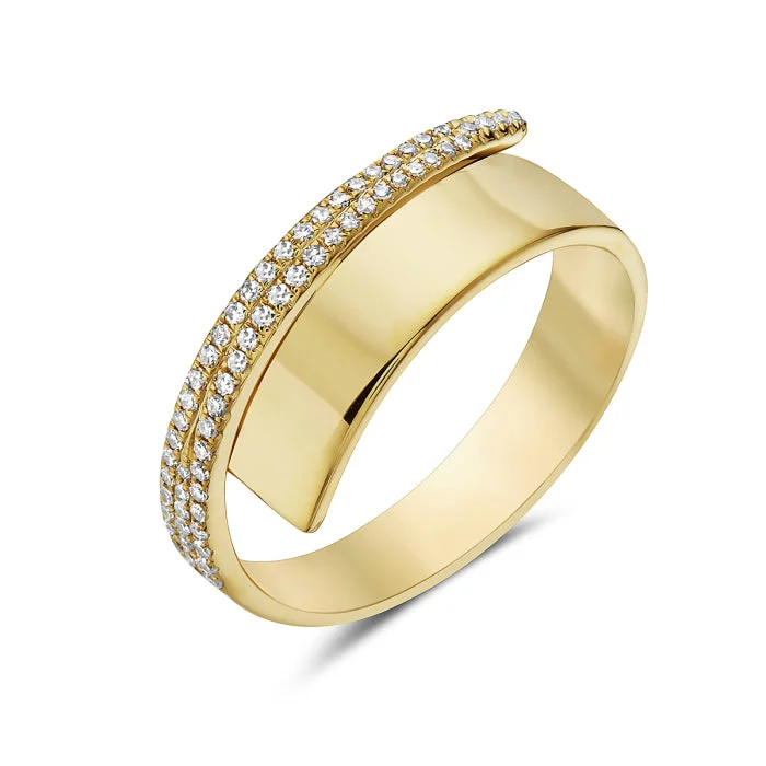 women's rings with crystal accents -Bassali Sienna 14k Yellow Gold Fashion Ring RG14088D