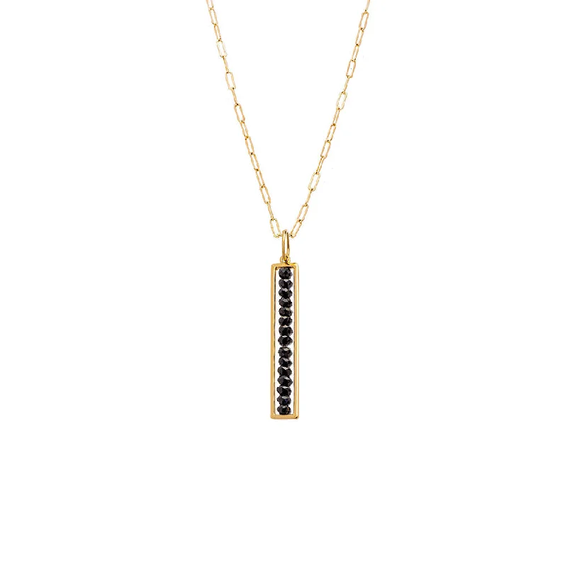 women's necklaces with cubic zirconia pendant -18 Karat Yellow Gold Leila Black Diamond Pendant