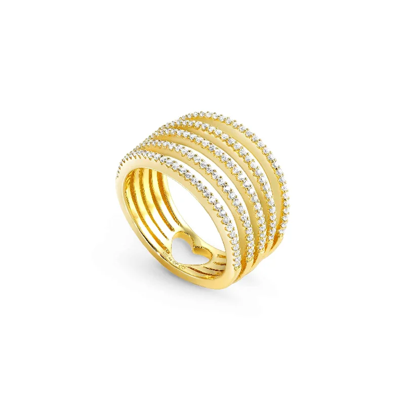 women's rings with eternity band -Nomination Lovelight Ring - 18ct Gold Plated