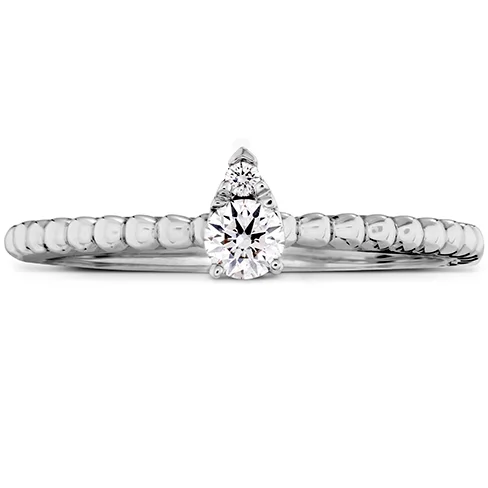 women's engagement rings with custom-designed setting -Hearts On Fire Aerial Beaded Stackable Teardrop Diamond Band