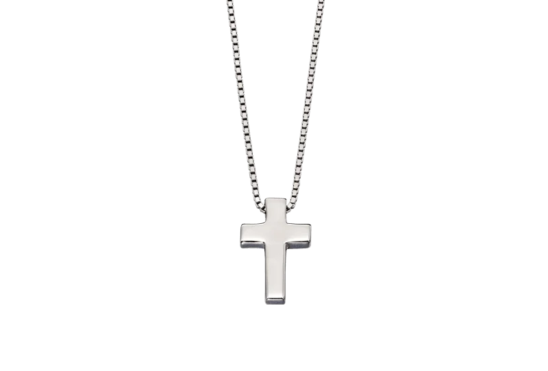 women's necklaces with crystal accents -Little Star Thom - Boys Medium Cross Pendant And Chain