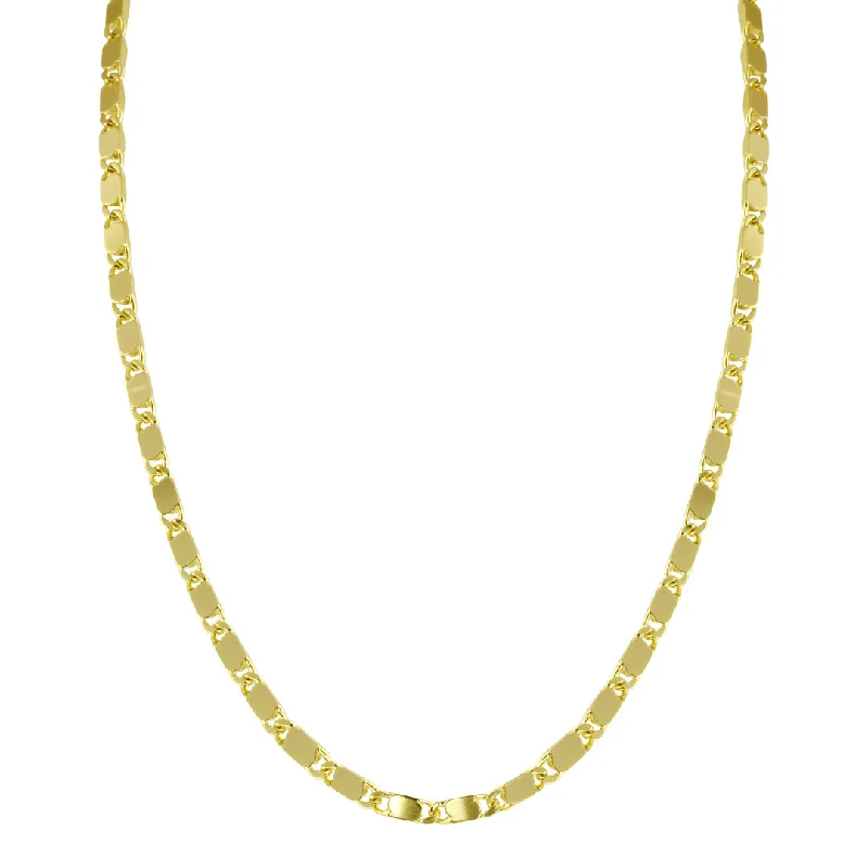 women's necklaces with sapphire -30” Yellow Gold Plated Curb Chain