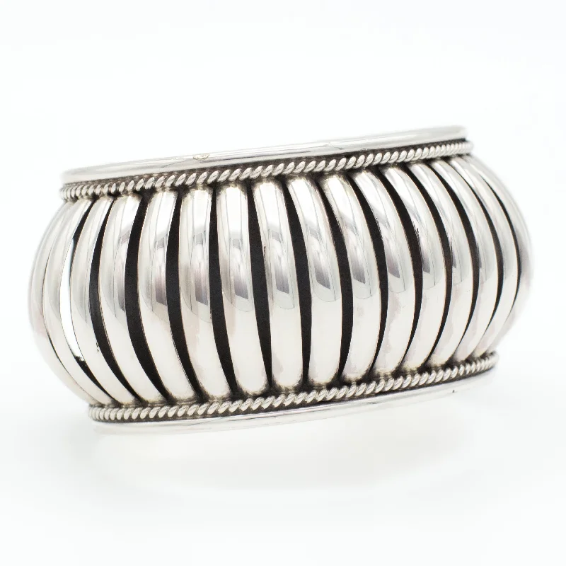 women's bracelets with contemporary style -Pricilla Apache Navajo Handmade Sterling Silver Cuff Bracelet