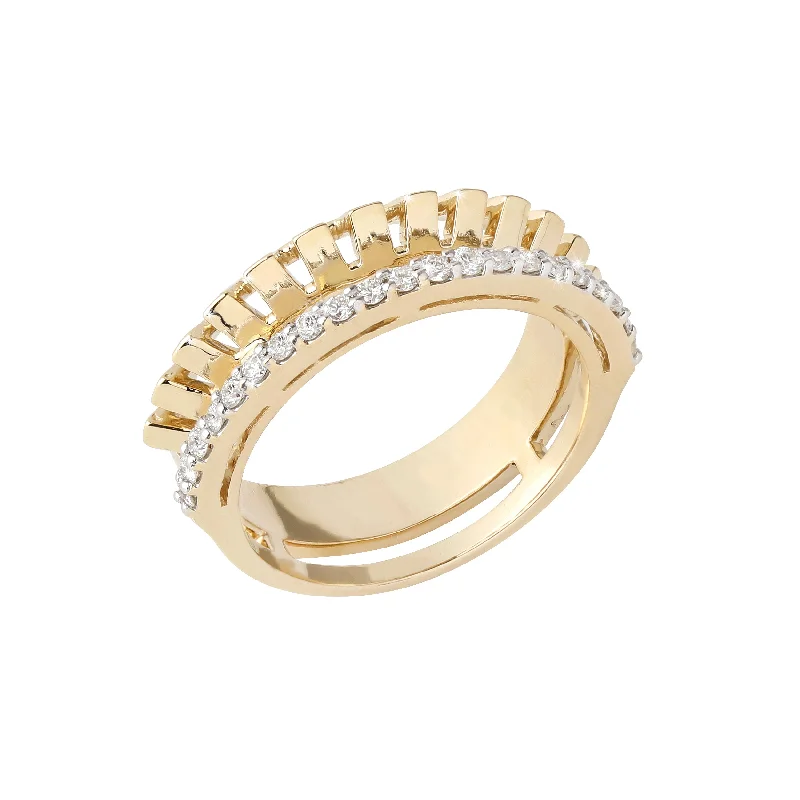 women's rings with clean lines -Tricone Duo Ring