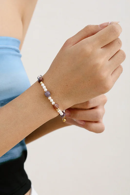 women's bracelets with gemstone charm -Radiant Pearl Beaded Bracelet