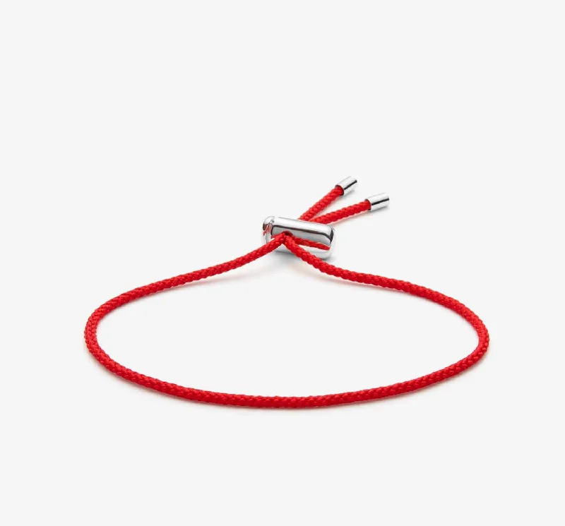 women's bracelets with stackable style -Cameron Cord Bracelet | Red / Silver