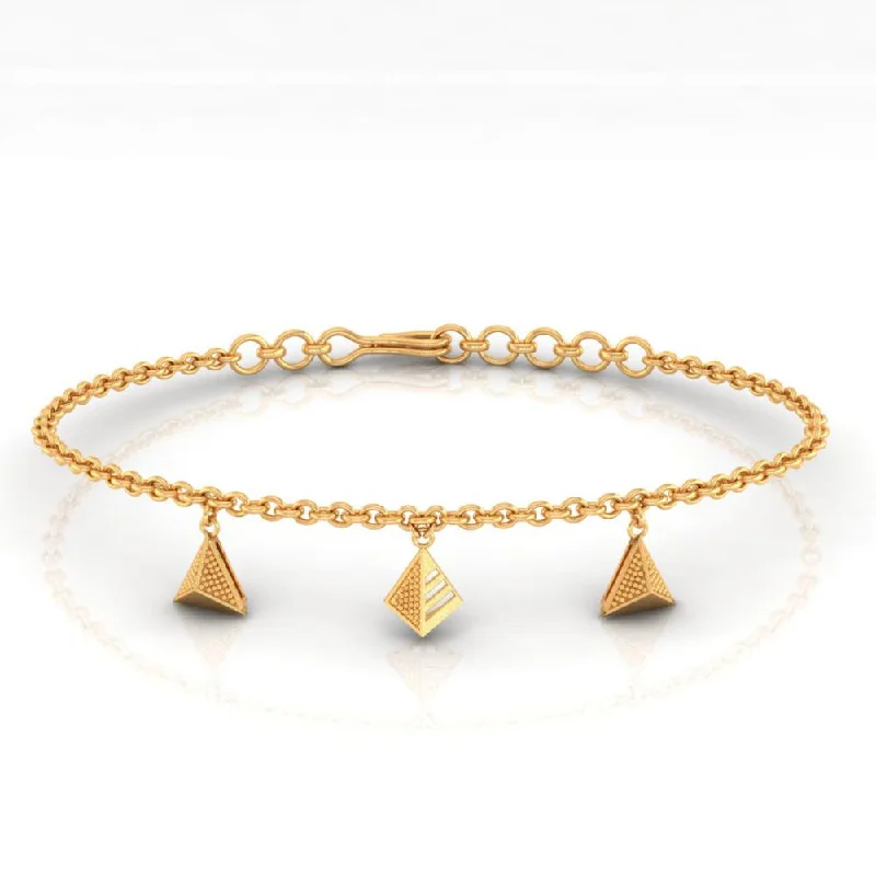 women's bracelets with gemstone -18k Exquisite Gold Bracelet With Beautiful Triangular Designs