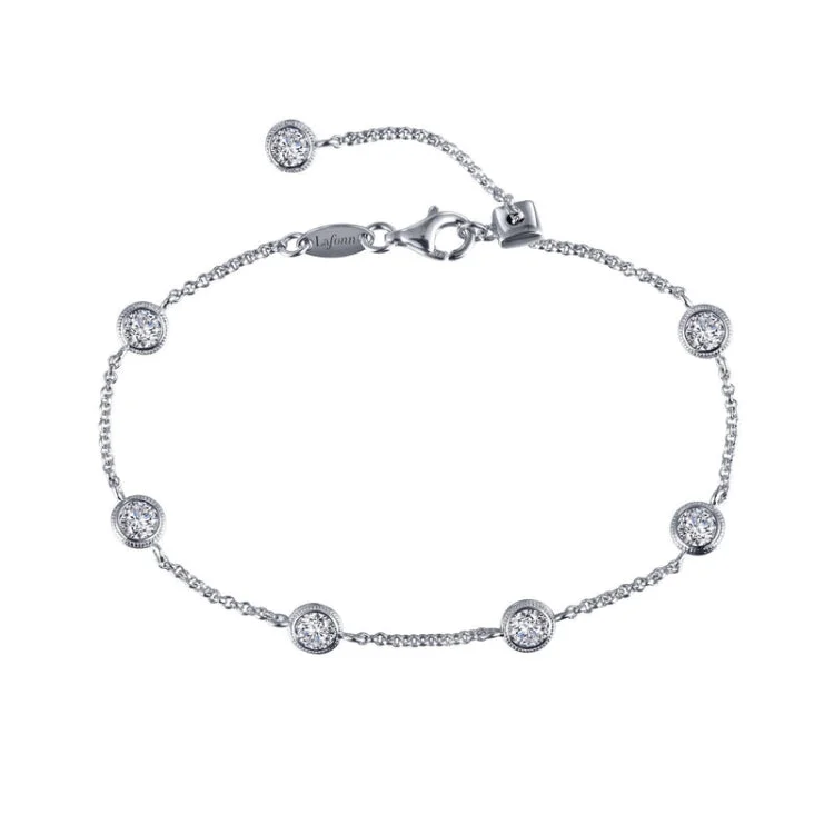 women's bracelets with dainty chain -Bezel-Set Station Bracelet