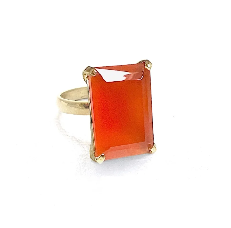 women's rings with diamond band -Lucent Carnelian Ring