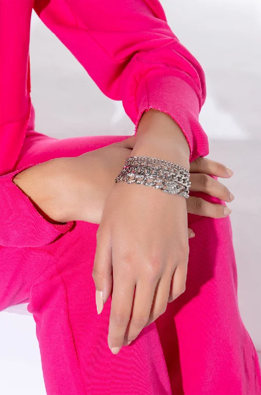 women's bracelets with minimalist style -GLAM PAVE BRACELET SET