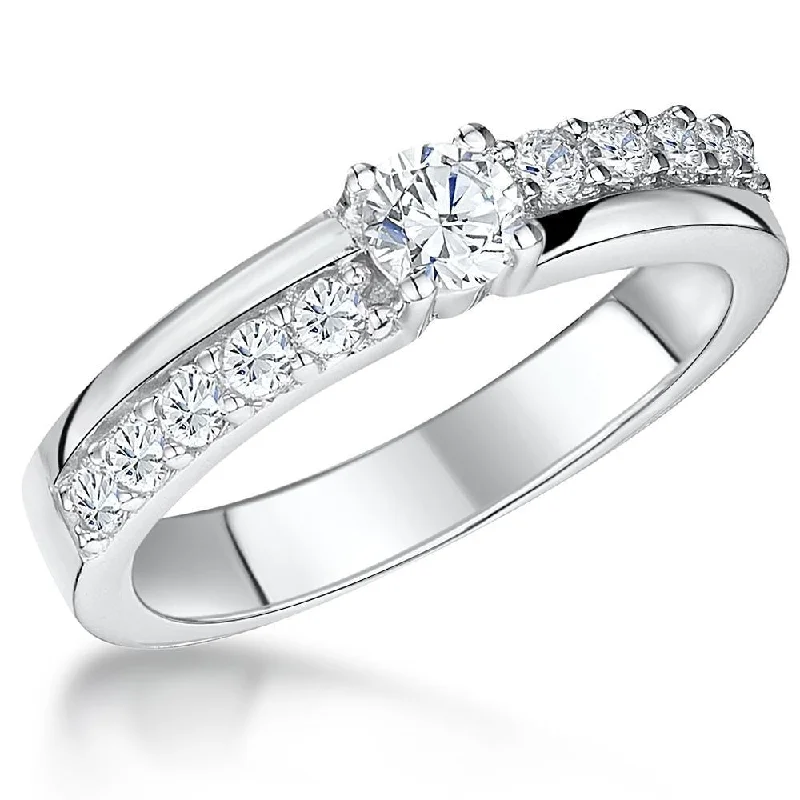 women's rings with double band -Jools Cubic Zirconia Solitaire Ring