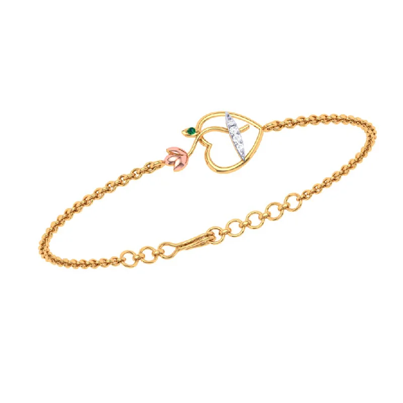 women's bracelets with round-cut diamonds -Pure Heart Gold & Diamond Bracelet