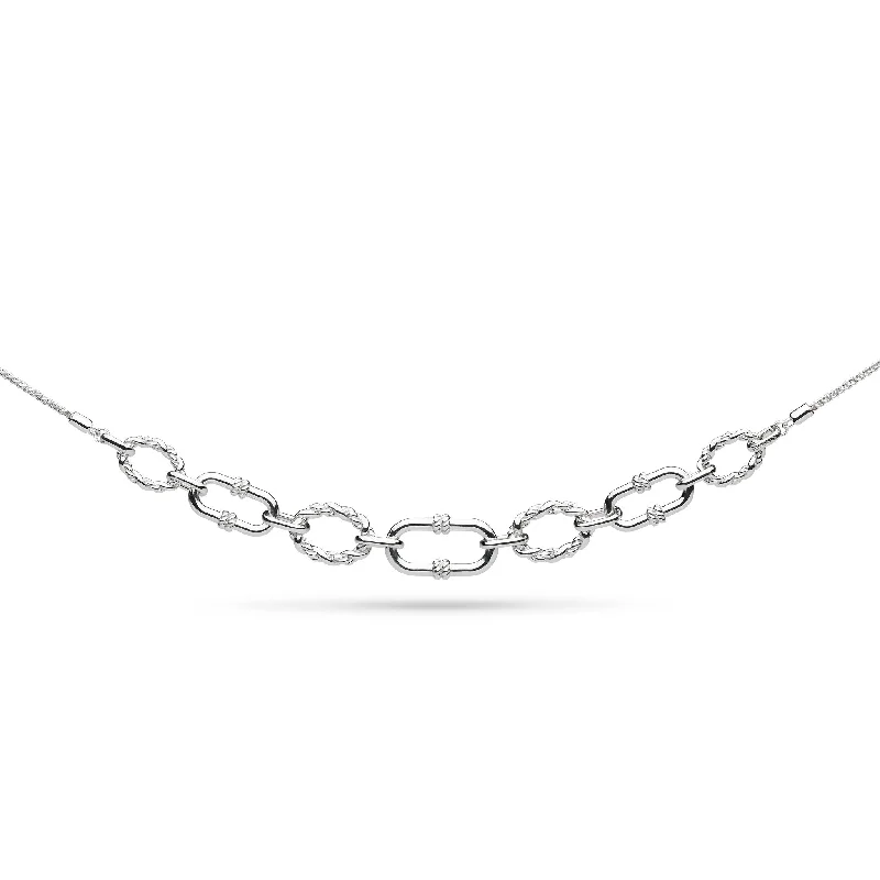 women's necklaces with pendant and chain set -Kit Heath Sterling Silver Rope Link Duo Graduated Necklet