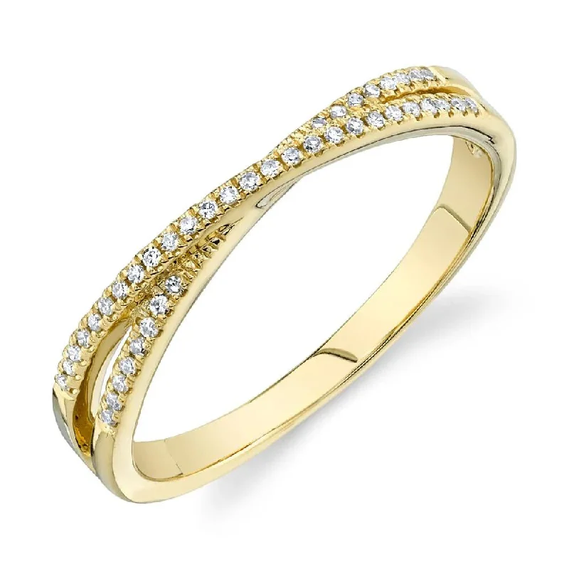 women's engagement rings with heart-shaped gemstone -14K Yellow Gold Round Diamond Slim Lady's Ring