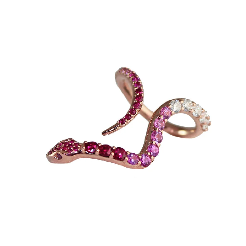 women's rings with trendy look -Pave Hues Snake Ring