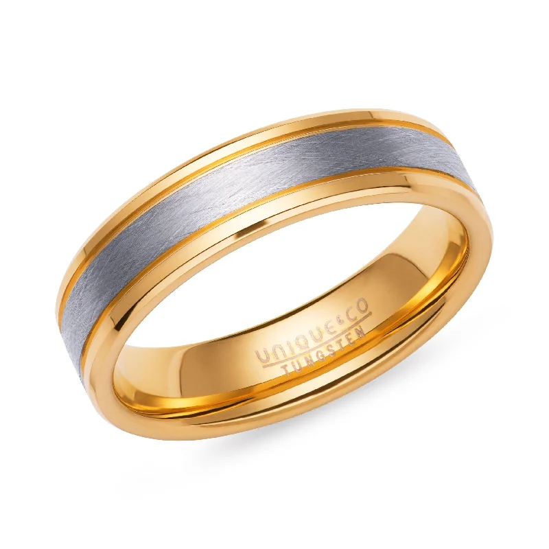 women's rings with pearl -Unique & Co Tungsten Ring Gold Plated