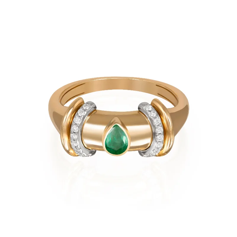 women's rings with pearl -Warrior Drop Ring