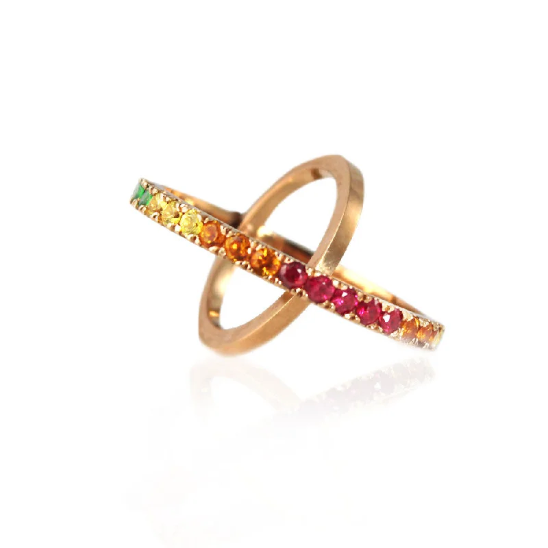 women's rings with polished stone -Rainbow Light Spectrum Ring