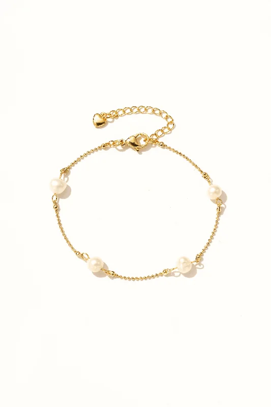 women's bracelets with yellow gold finish -Rowan Pearl Bracelet