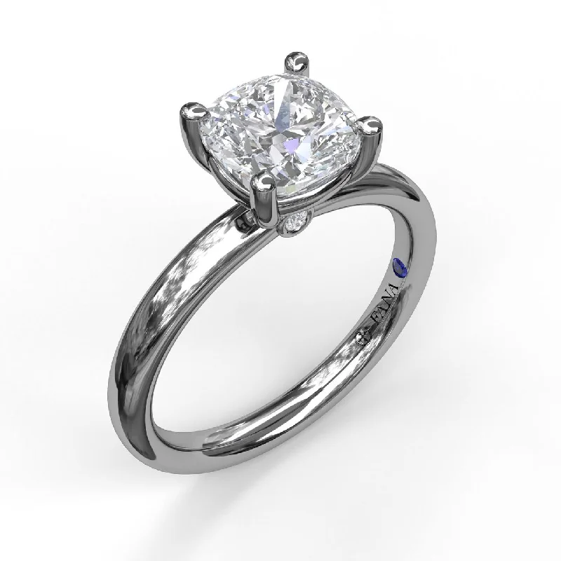 women's engagement rings with floral design -Fana Classic Cushion Cut Solitaire 3051