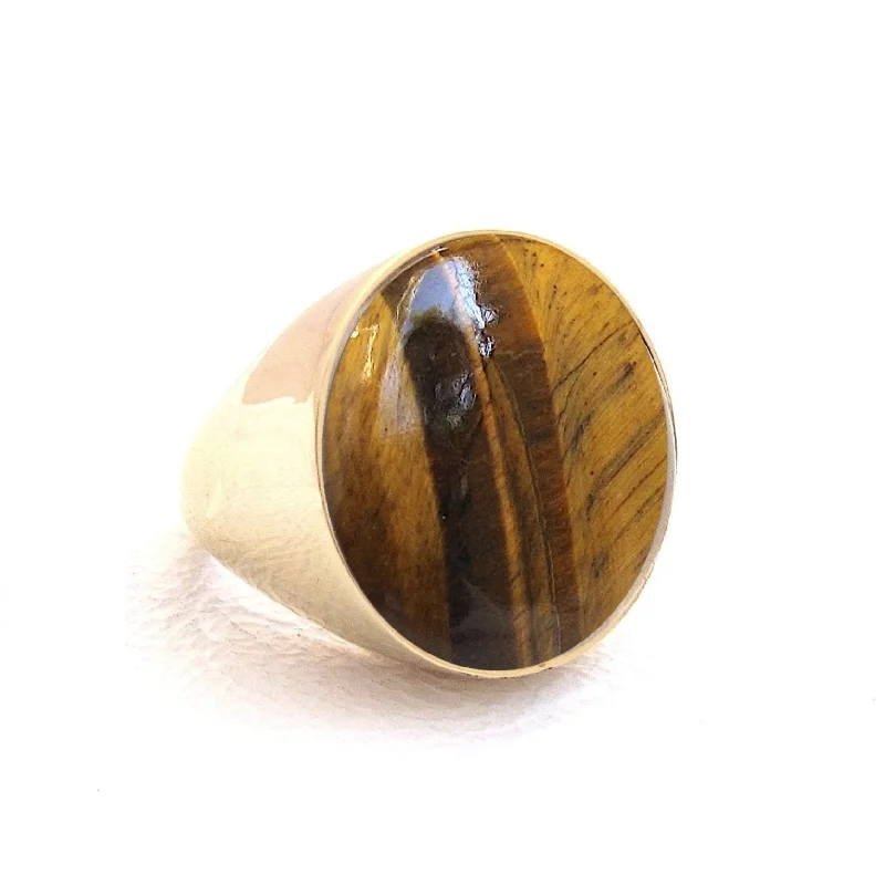 women's rings with modern style -Balloon Tiger's Eye Ring