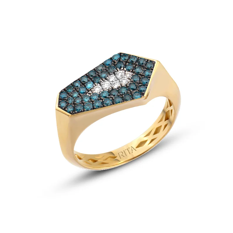 women's rings with mixed metal design -Nova Ring