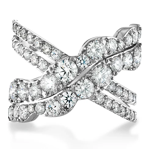 women's engagement rings platinum -Hearts On Fire Lorelei Diamond Cross Over Ring