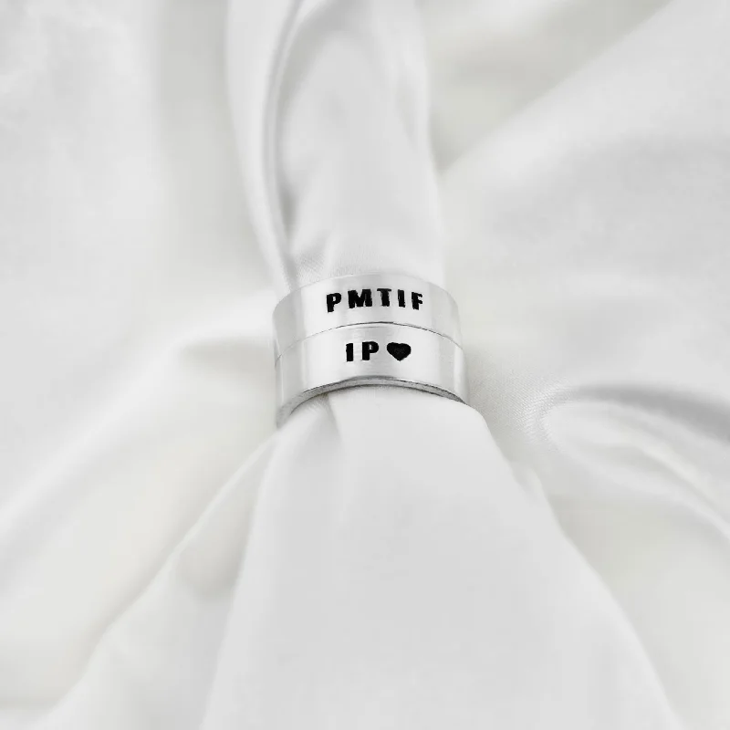 women's rings with polished finish -"PMTIF & IP" Ring Set