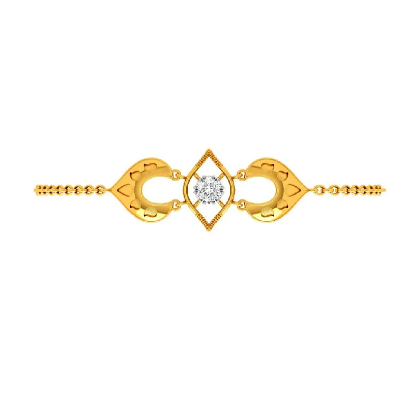 women's bracelets with radiant cut -Unique Design Gold Diamond Bracelet