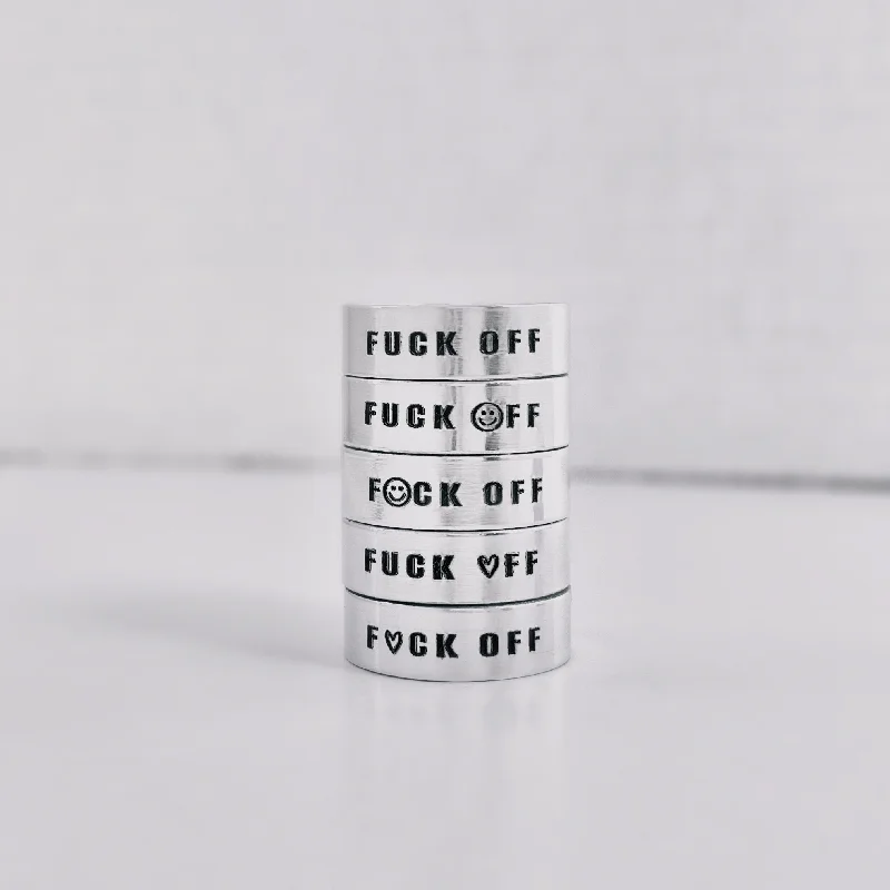 women's rings with gemstone accent -"Fuck Off" Ring