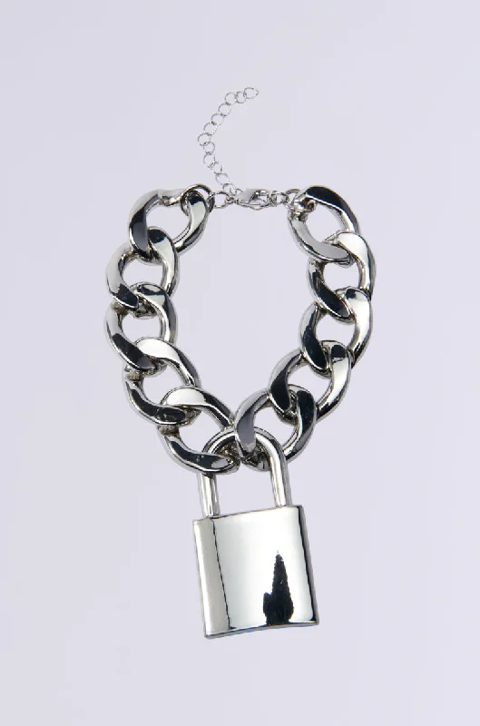 women's bracelets with boho look -LOVE LOCKDOWN SILVER BRACELET