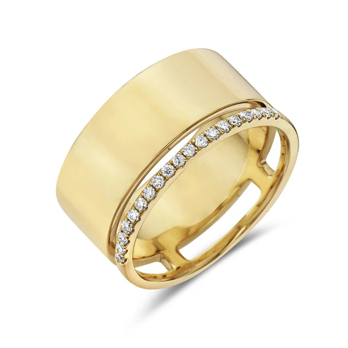 women's rings with geometric patterns -Bassali Sienna 14k Yellow Gold Fashion Ring RG14087D