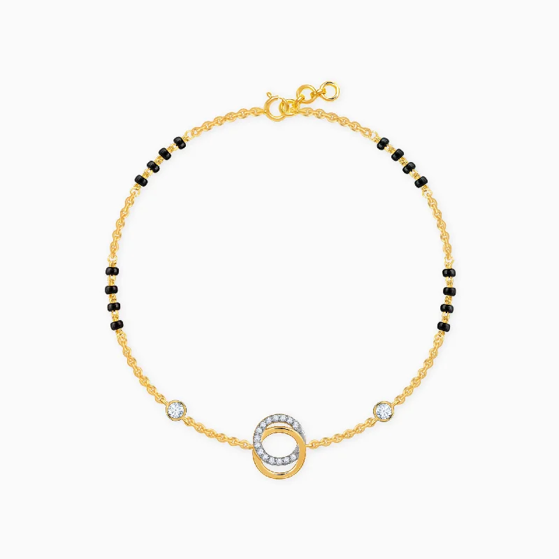 women's bracelets with cuff style -Gold Aditi Diamond Mangalsutra Bracelet