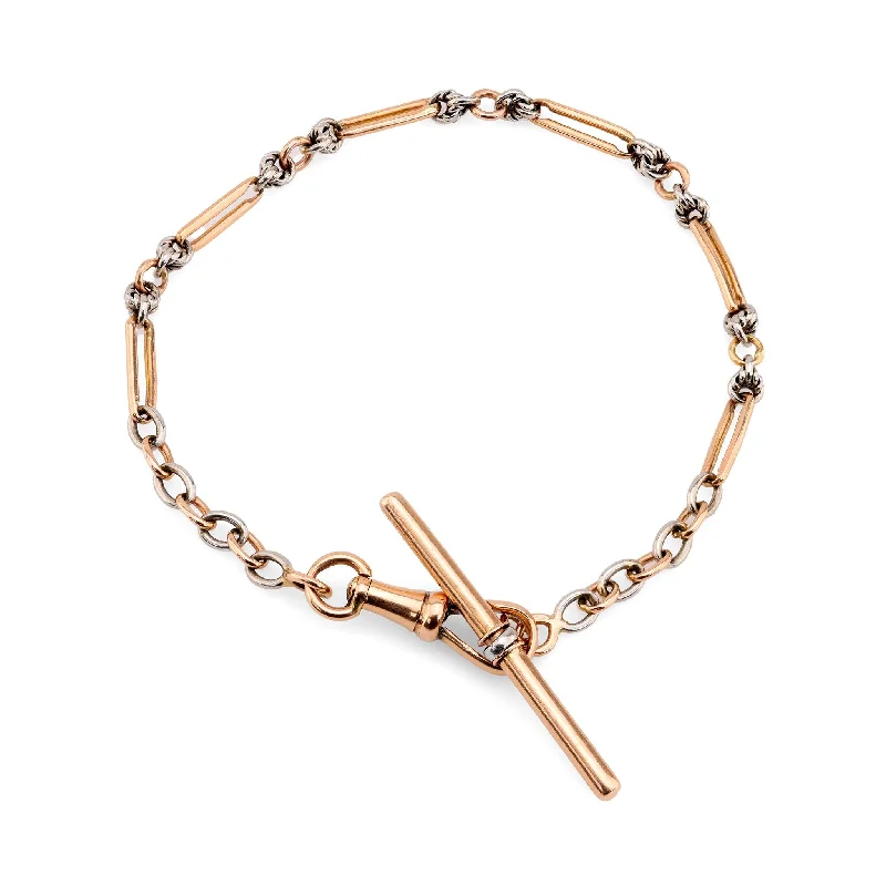 women's bracelets with opal -Art Nouveau French 18K Rose Gold Bracelet