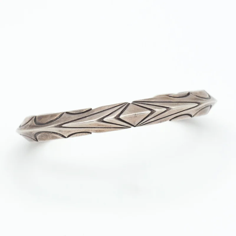 women's bracelets with statement look -Hallmark E.B. Navajo Handmade Sterling Silver Cuff Bracelet